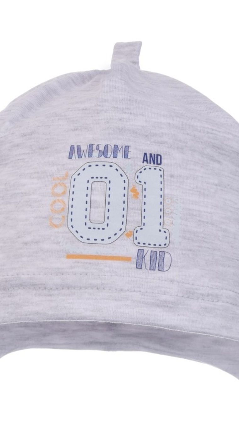 Czapka chłopięca, szara, Ambra