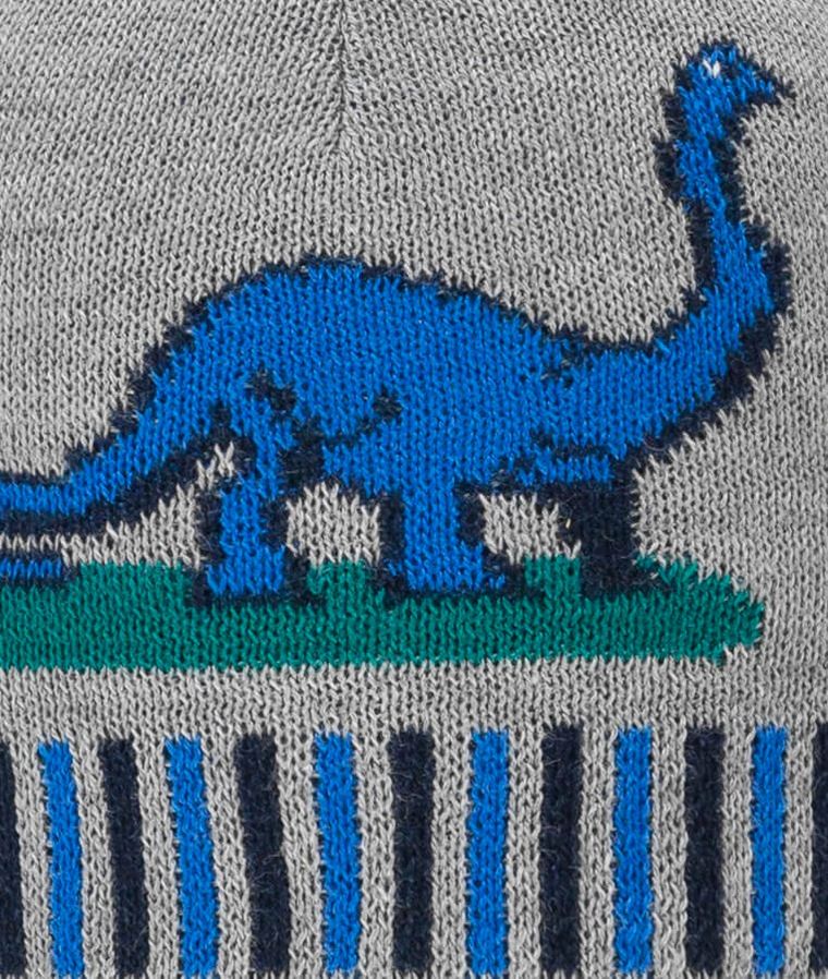 Czapka chłopięca, szara, dinozaur, Döll