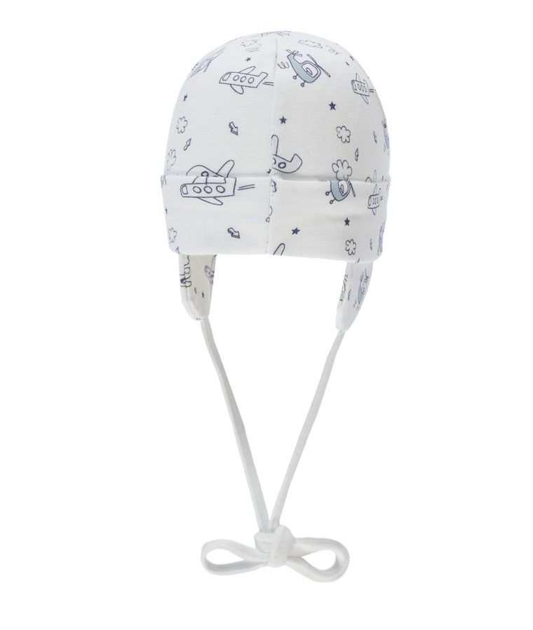 Czapka chłopięca, wiązana, biała, Döll