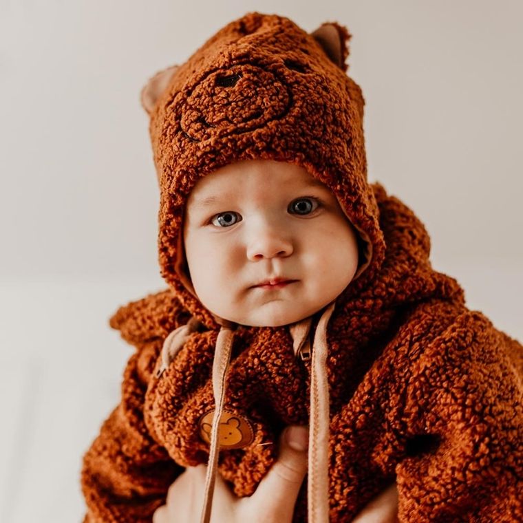 Czapka chłopięca, wiązana, brązowa, Eevi