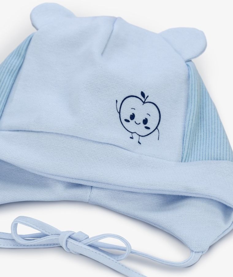 Czapka chłopięca, wiązana, niebieska, Iltom