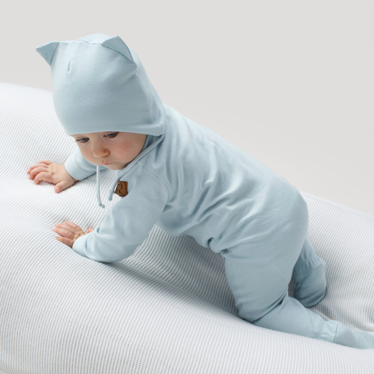 Czapka chłopięca, wiązana, niebieska, Pinokio