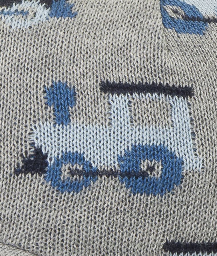 Czapka chłopięca, wiązana, szara, ciuchcie, Döll