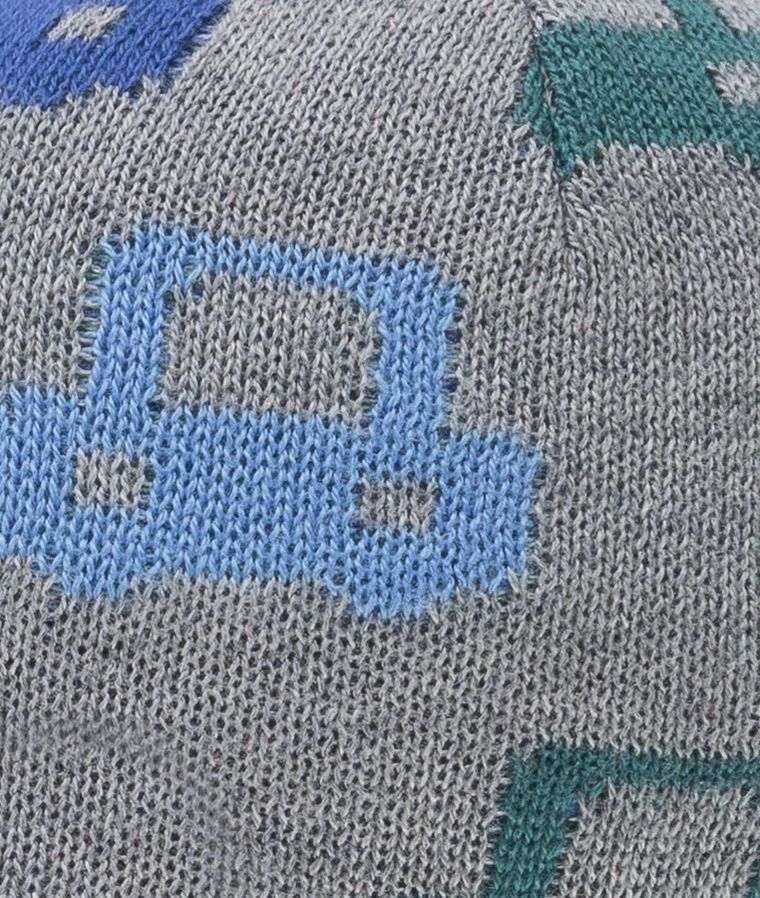 Czapka chłopięca, wiązana, szara, samochody, Döll