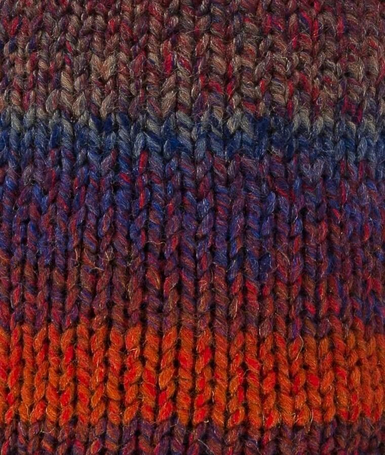 Czapka chłopięca z pomponem, czerwono-granatowa, Döll