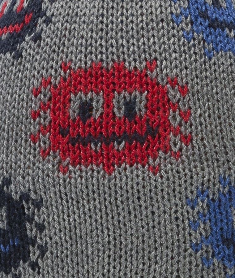 Czapka chłopięca z pomponem, szara, stworki, Döll