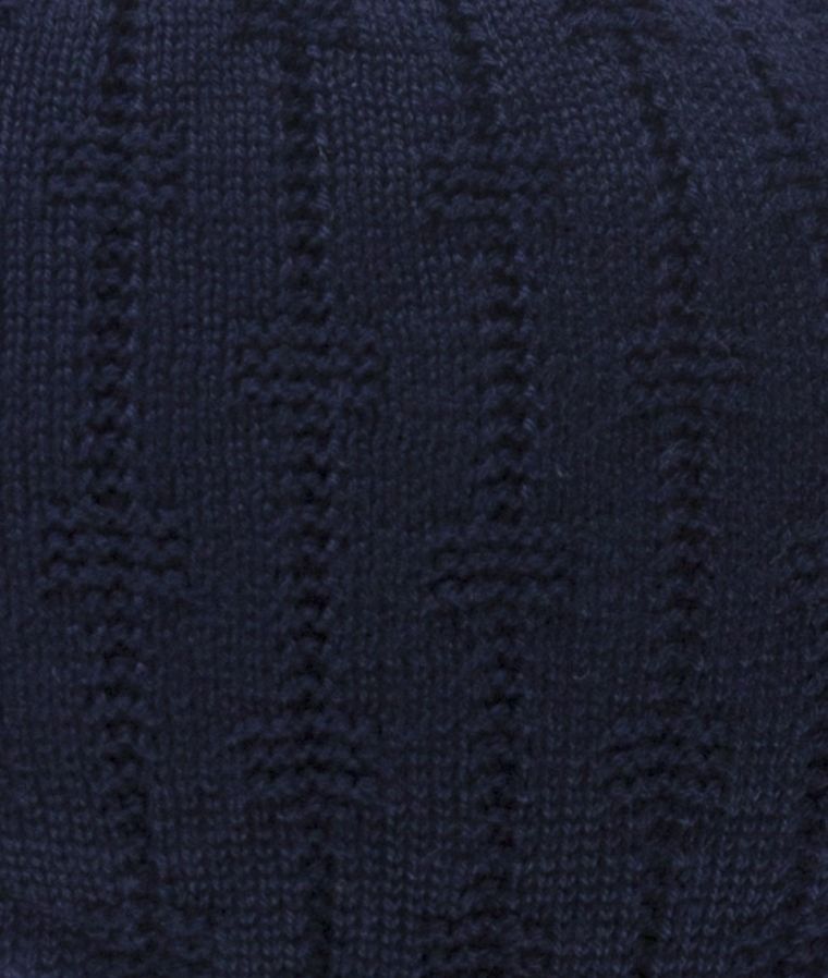 Czapka chłopięca z pomponem, wiązana, granatowa, Döll