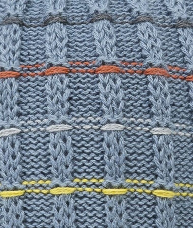 Czapka chłopięca z pomponem, wiązana, niebieska, Döll