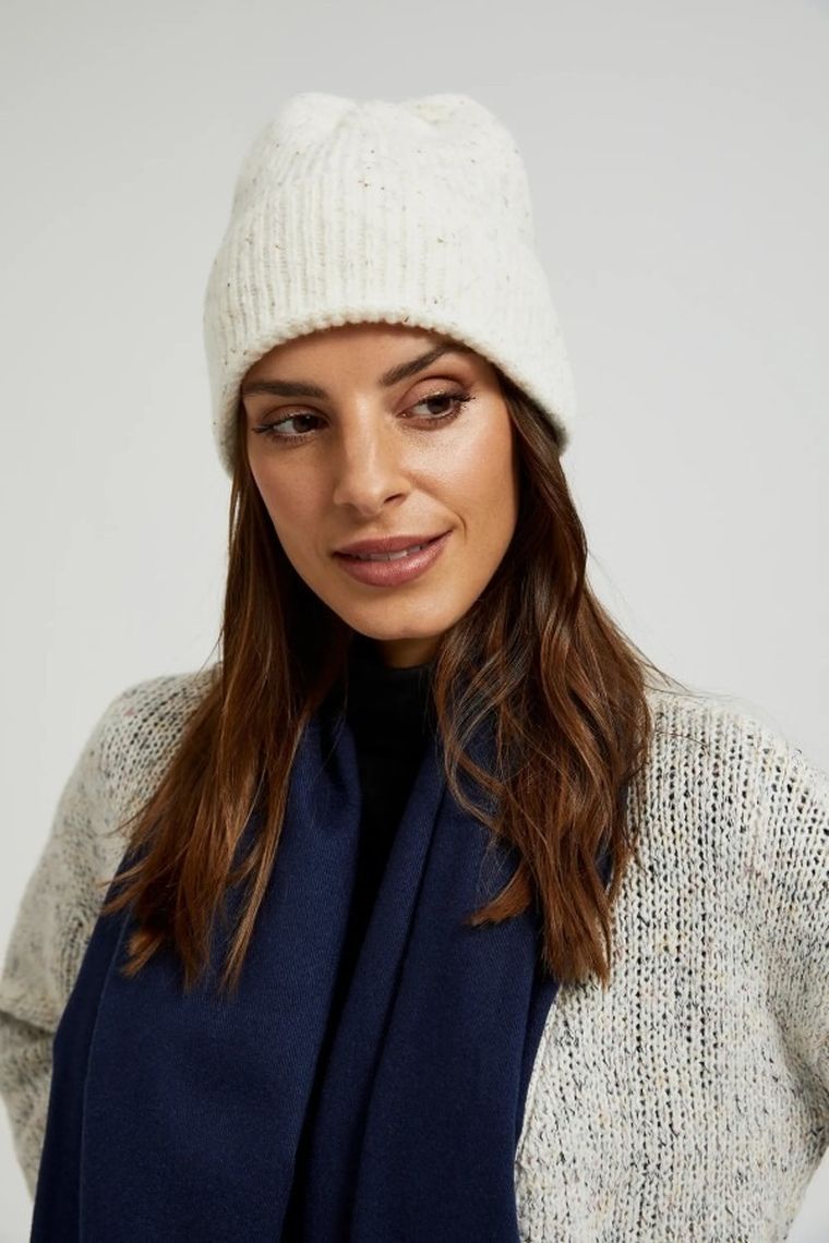 Czapka damska, biała, Moodo