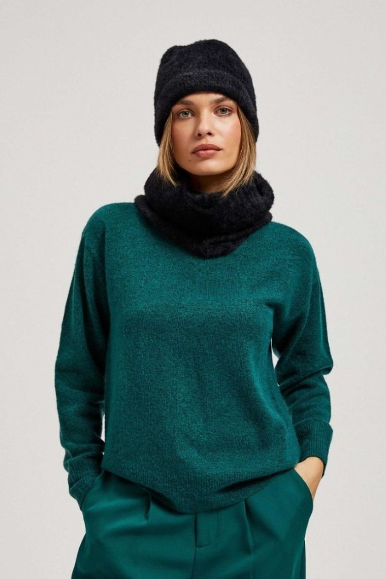 Czapka damska, czarna, Moodo