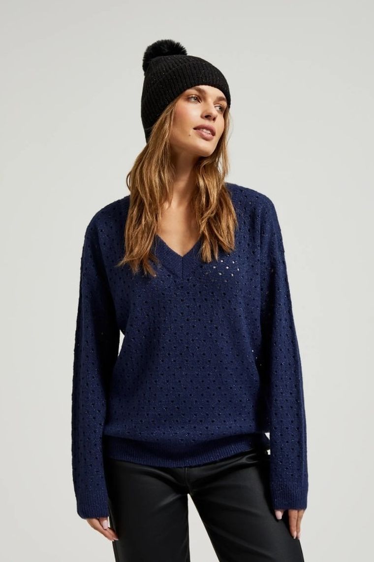 Czapka damska, czarna, Moodo