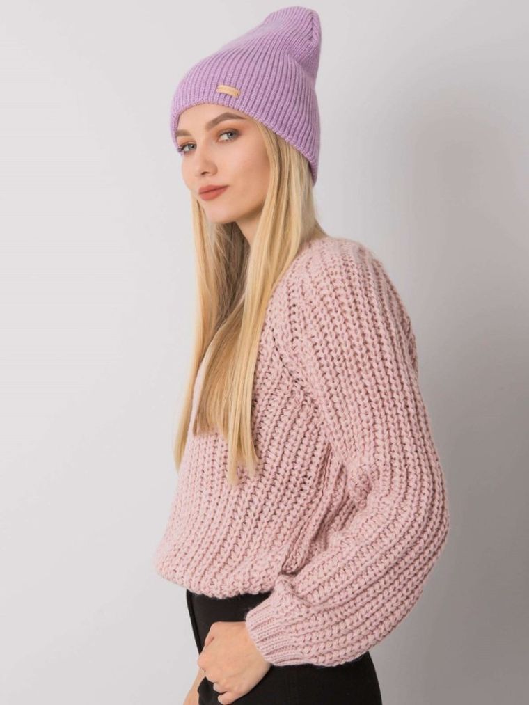 Czapka damska, fioletowa, Rue Paris