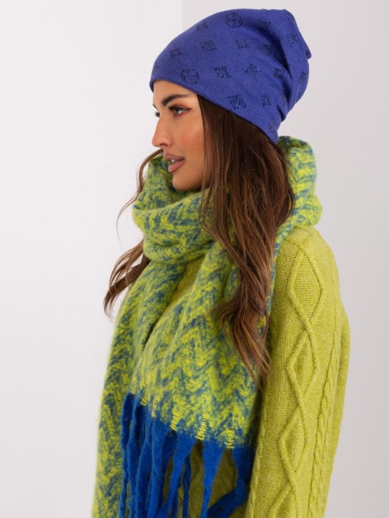 Czapka damska, niebieska, Italy Moda