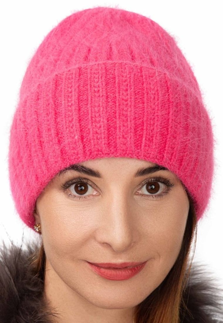 Czapka damska, różowa, Ambra