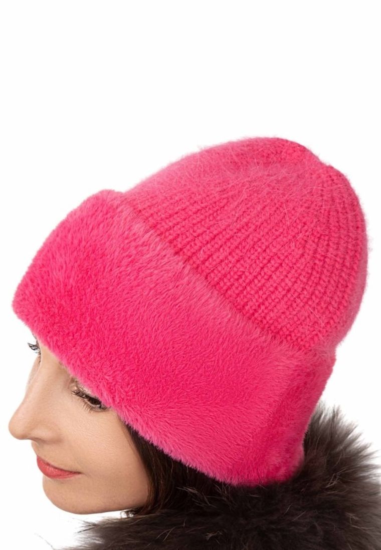 Czapka damska, różowa, Ambra