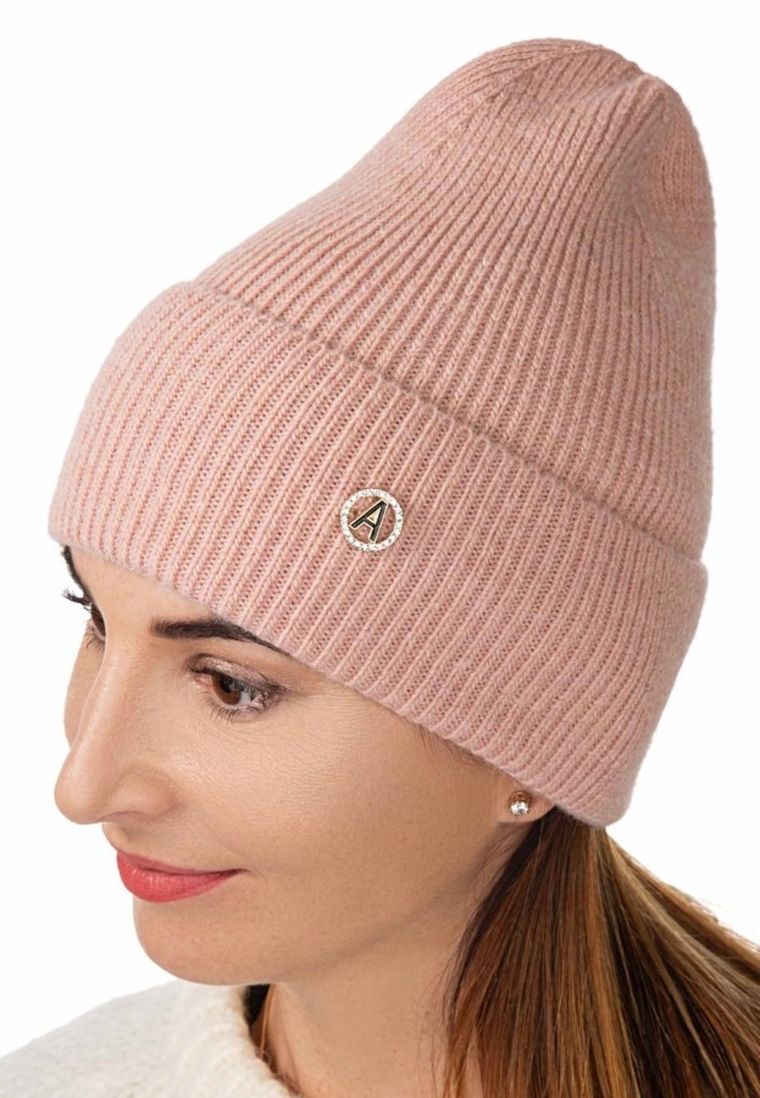 Czapka damska, różowa, Ambra