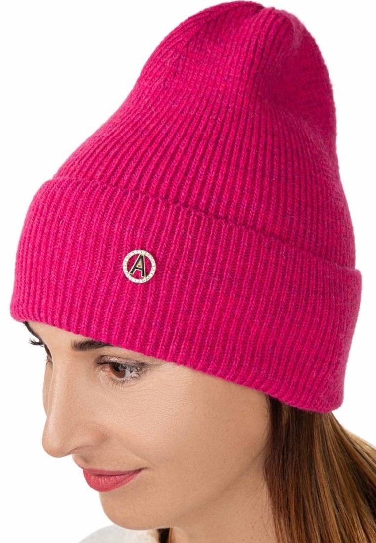 Czapka damska, różowa, Ambra