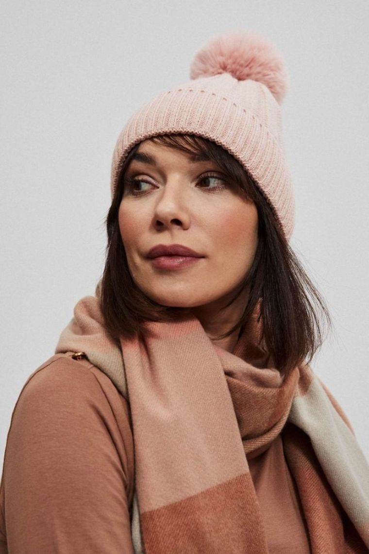 Czapka damska, różowa, Moodo