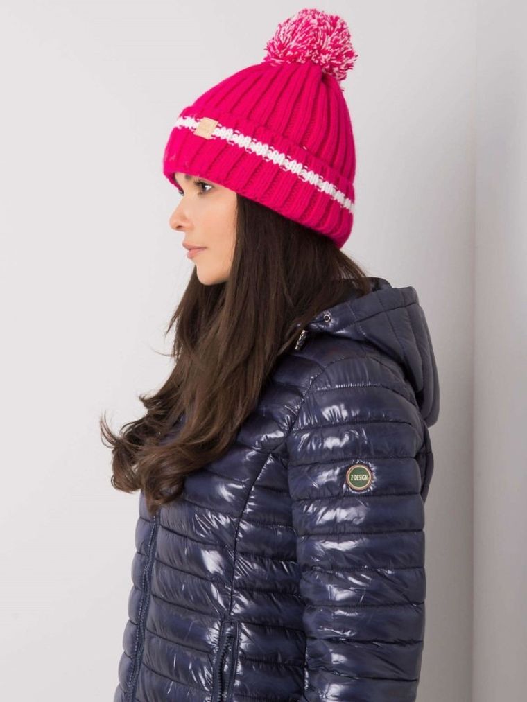 Czapka damska, różowa, Rue Paris