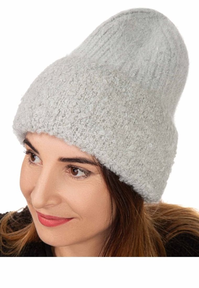 Czapka damska, szara, Ambra