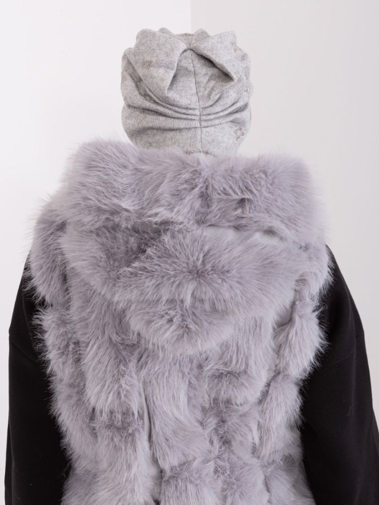 Czapka damska, szara, Italy Moda