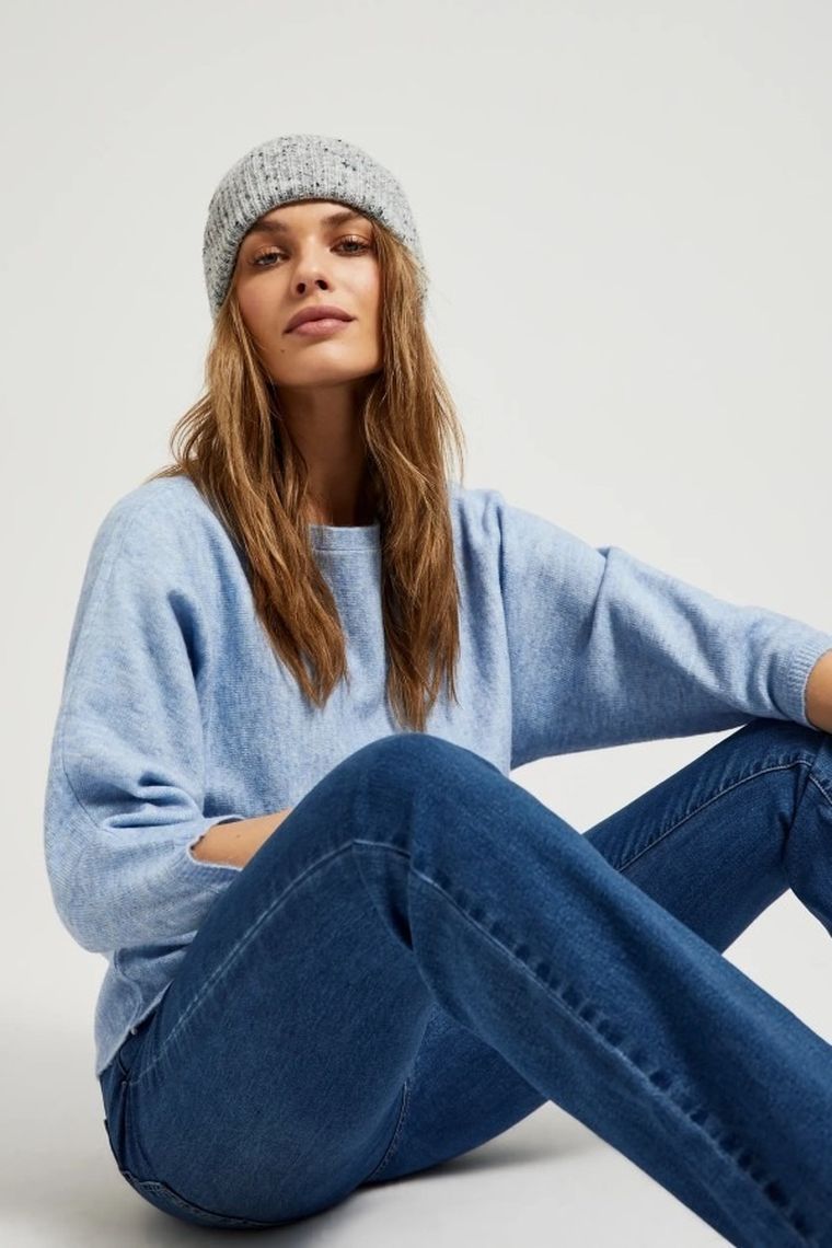 Czapka damska, szara, Moodo