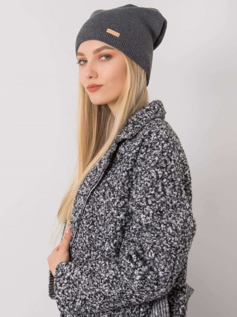 Czapka damska, szara, Rue Paris