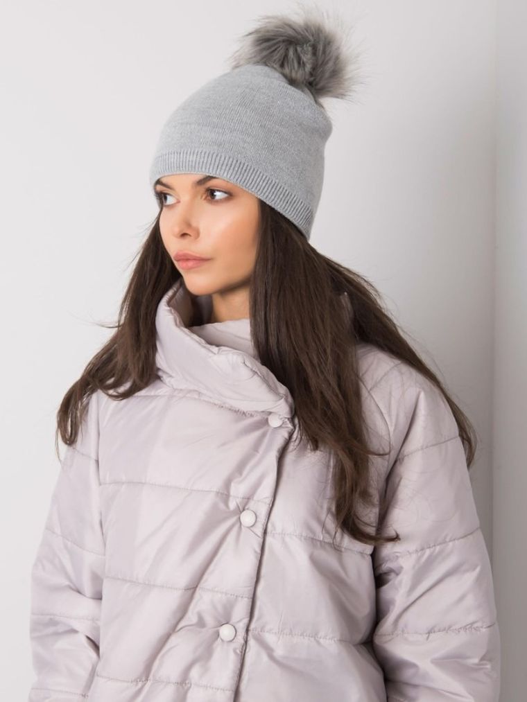 Czapka damska, szara, Rue Paris