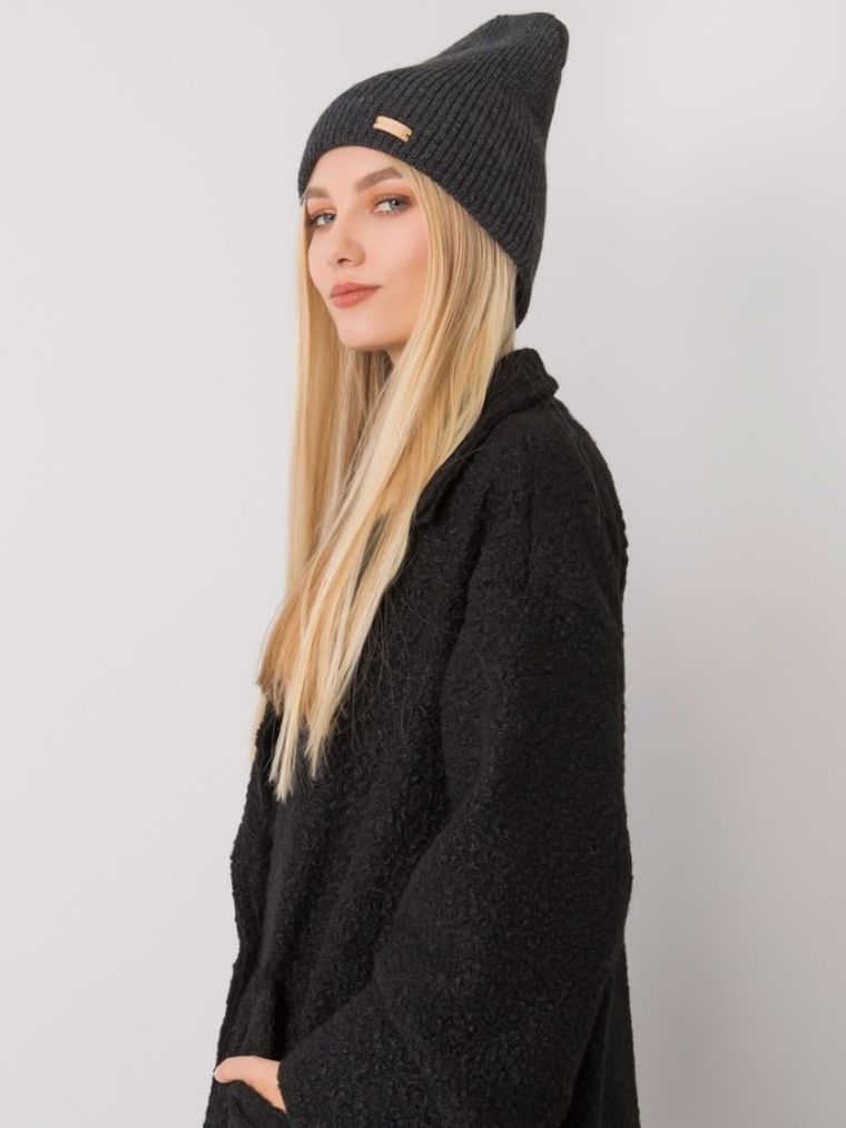 Czapka damska, szara, Rue Paris