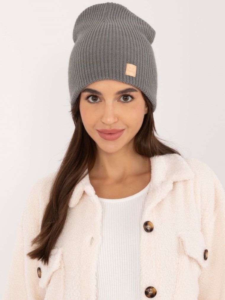 Czapka damska, szara, Rue Paris