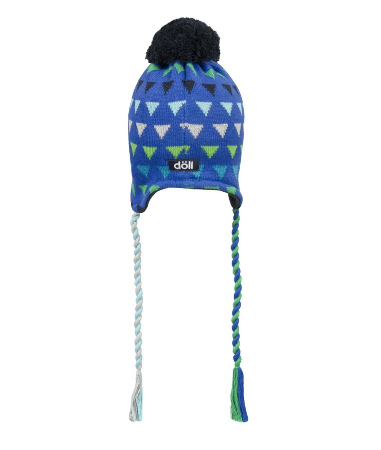 Czapka dziecięca, niebieska, trójkąty, Döll