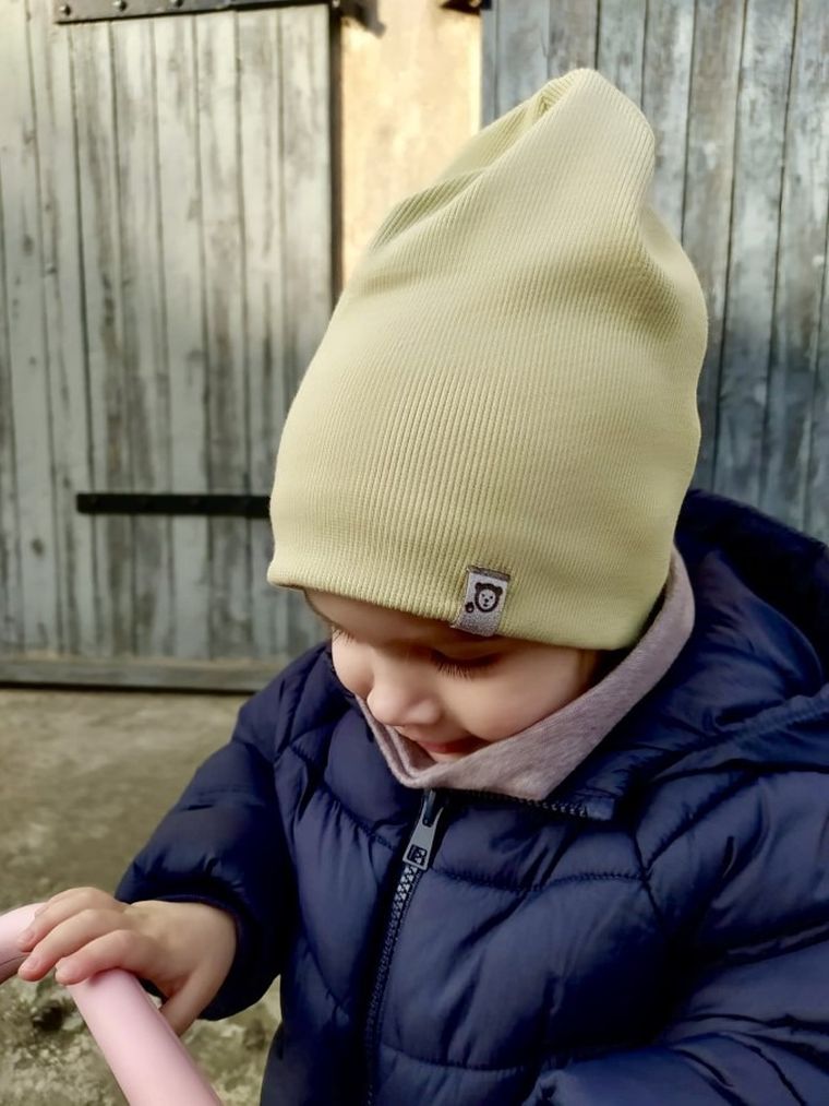 Czapka dziecięca, oliwkowa, smerfetka, Iltom