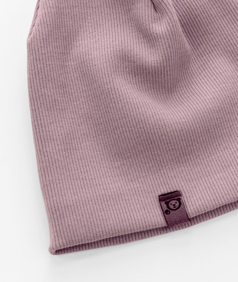 Czapka dziecięca, prążkowana, fioletowa, Iltom