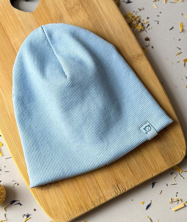 Czapka dziecięca, prążkowana, jasnoniebieska, smerfetka, Iltom