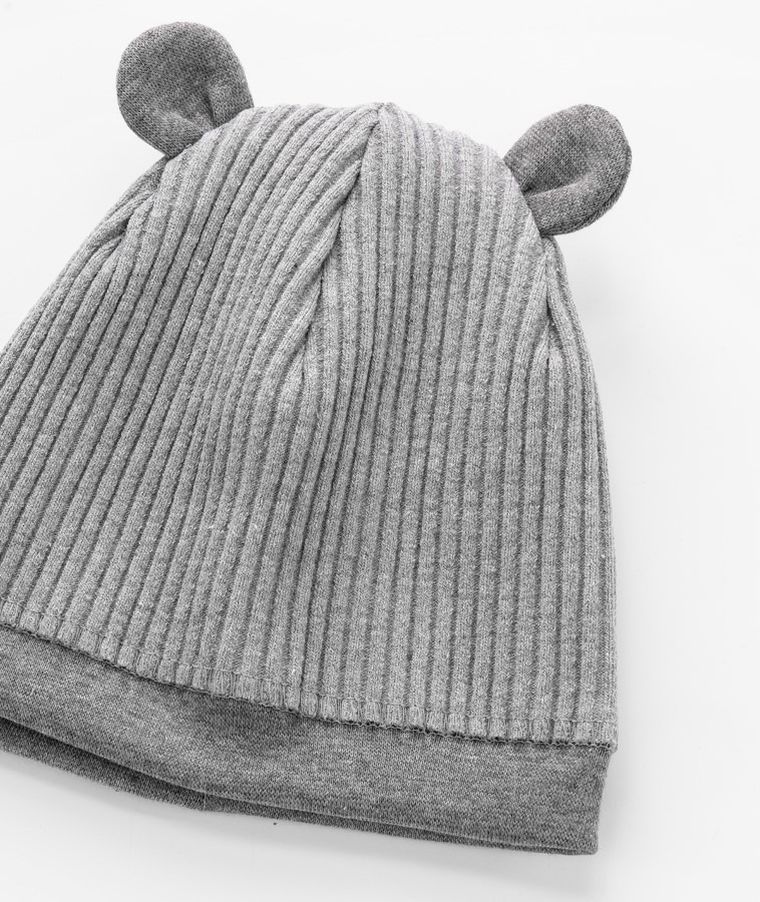 Czapka dziecięca, prążkowana, szara, Iltom