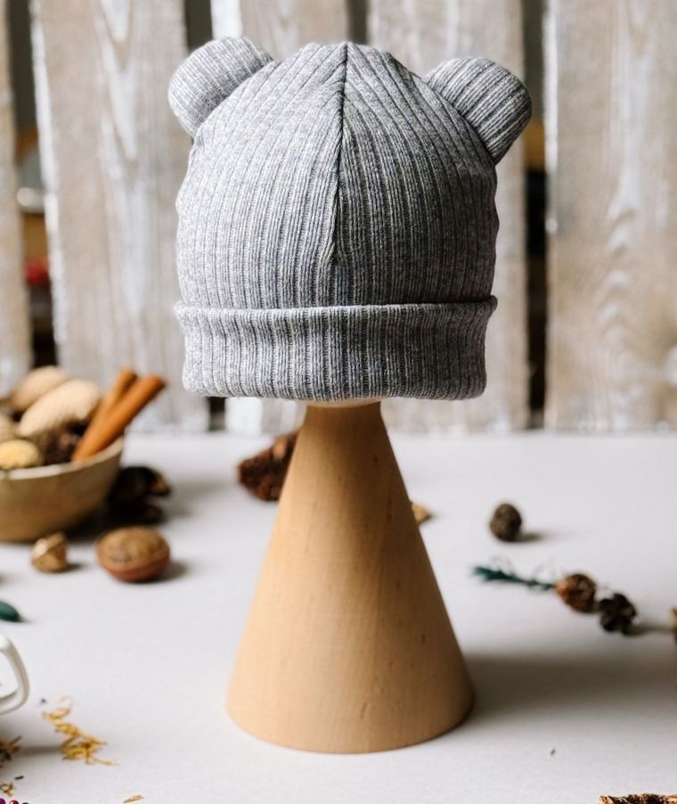 Czapka dziecięca, sweterkowa, szara, Iltom