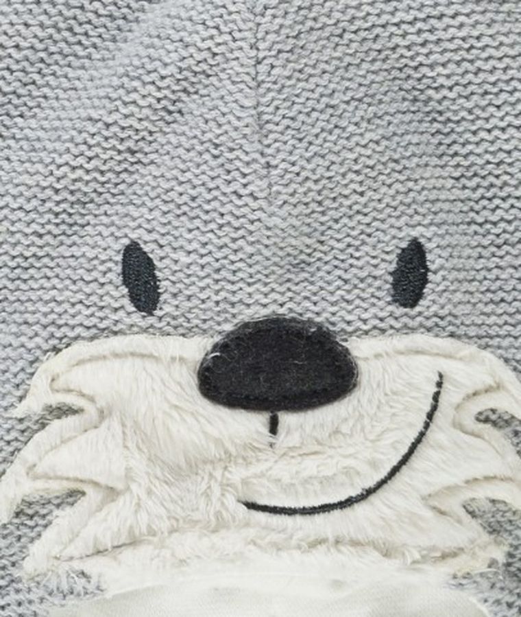 Czapka dziecięca, szara, miś, Döll