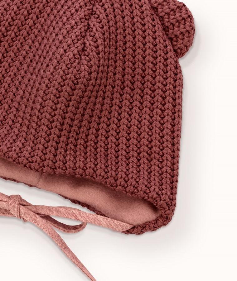 Czapka dziecięca, wiązana, czerwona, Iltom