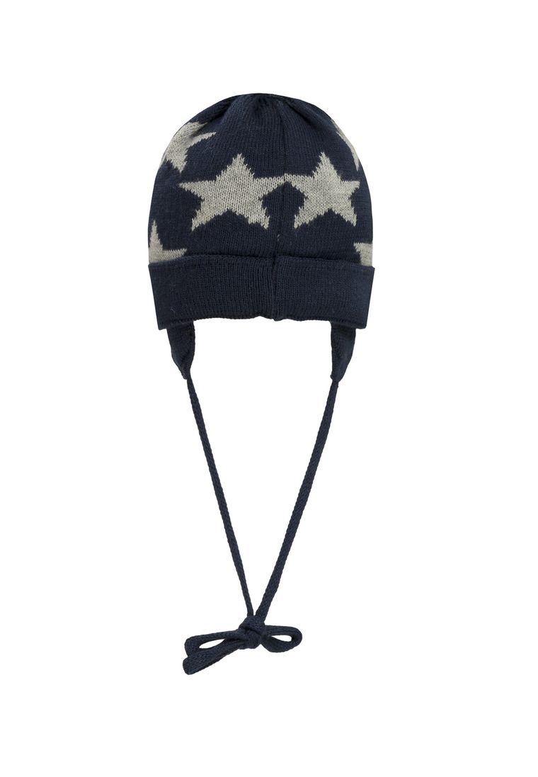 Czapka dziecięca, wiązana, granatowa, gwiazdy, Döll