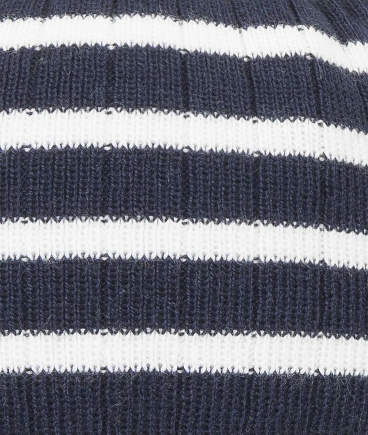 Czapka dziecięca, wiązana, granatowa, paski, Döll