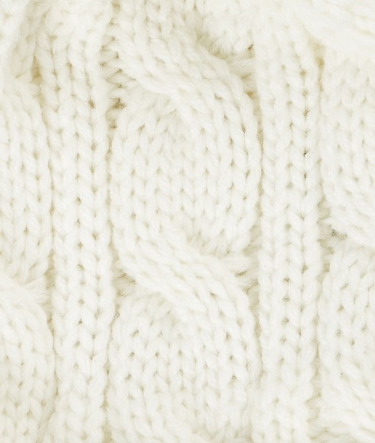 Czapka dziecięca z pomponem, biała, Döll