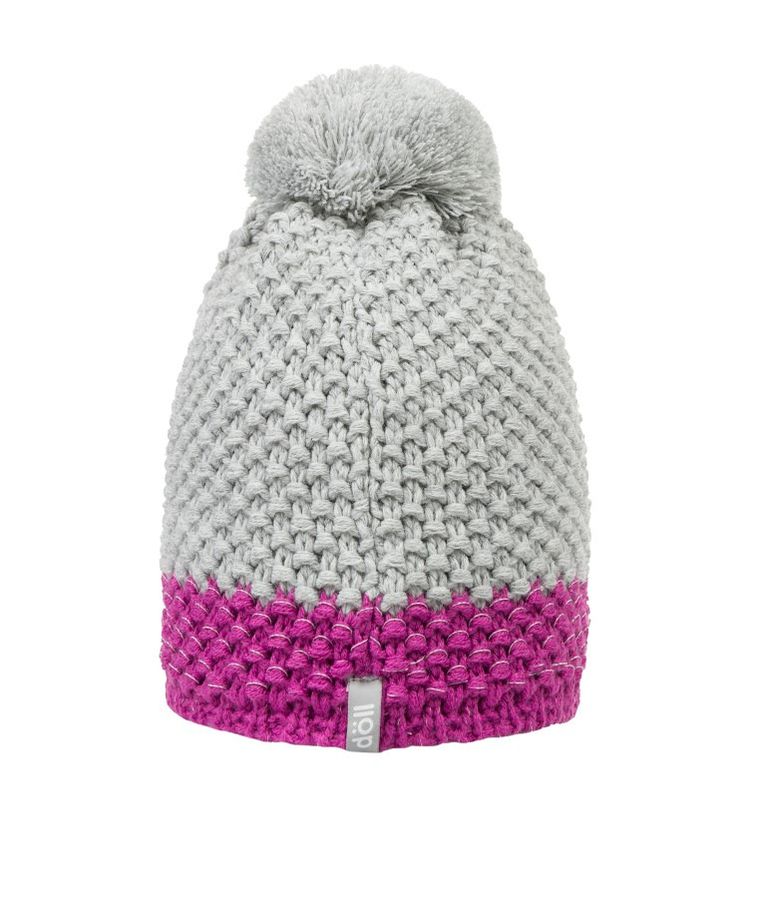 Czapka dziecięca z pomponem, szara, Döll