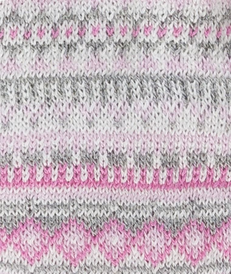 Czapka dziecięca z pomponem, wiązana, szaro-różowa, Döll