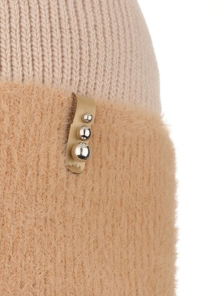 Czapka dziewczęca, beżowa, Ambra