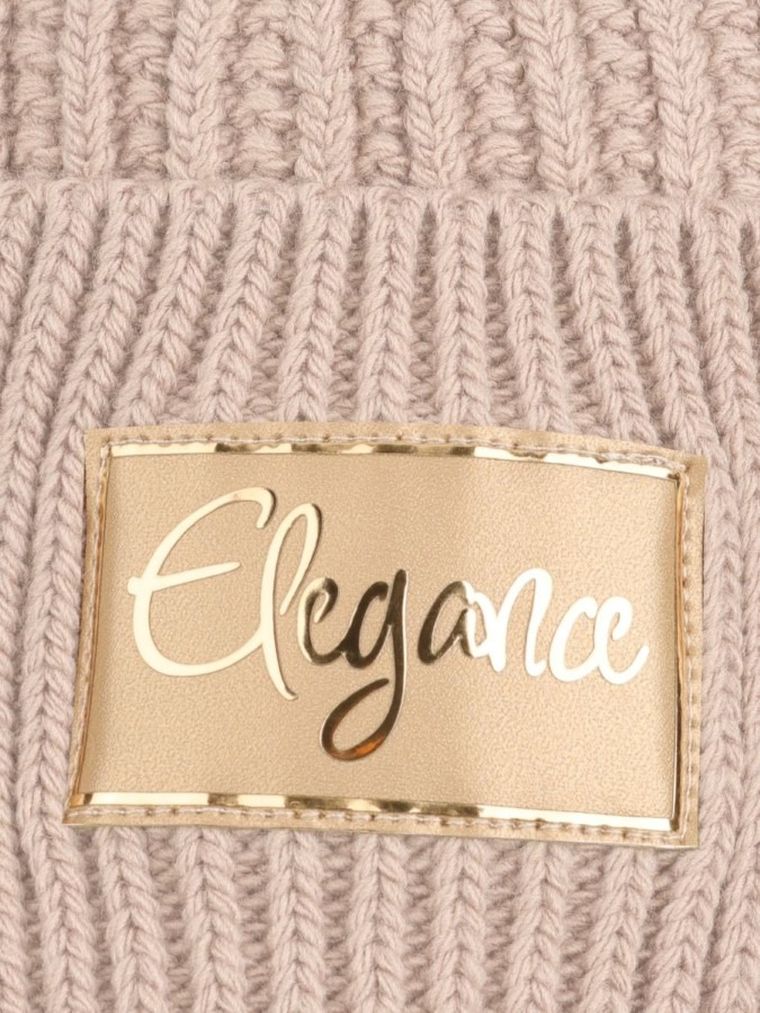 Czapka dziewczęca, beżowa, Ambra