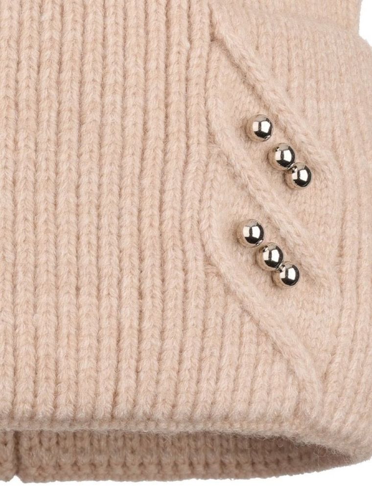 Czapka dziewczęca, beżowa, Ambra