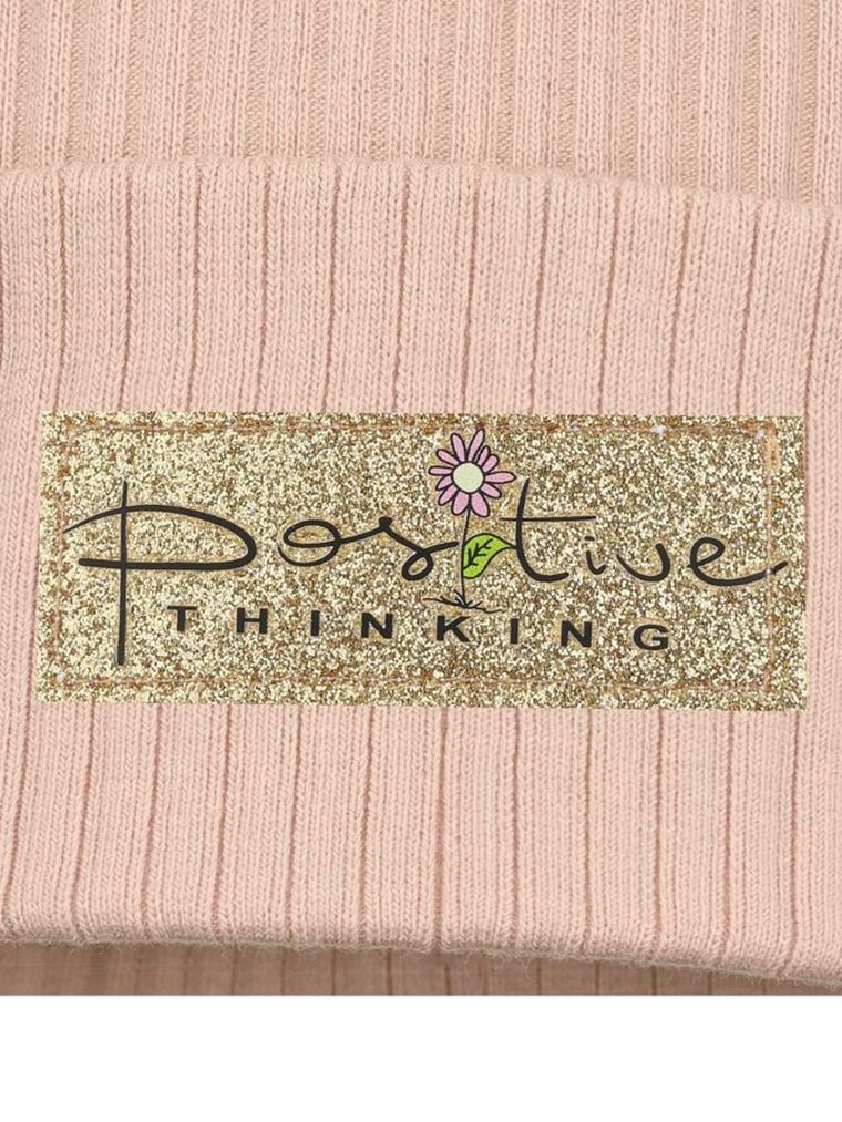 Czapka dziewczęca, beżowa, Ambra