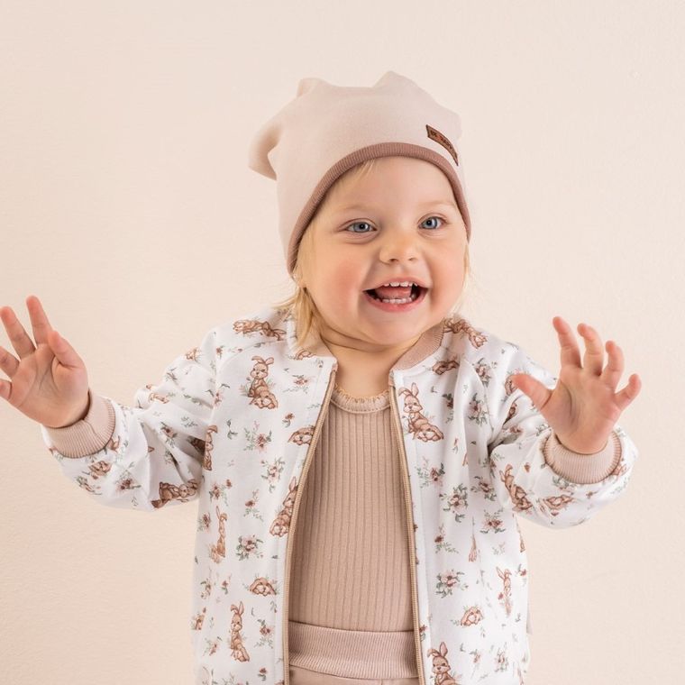 Czapka dziewczęca, beżowa, Nicol