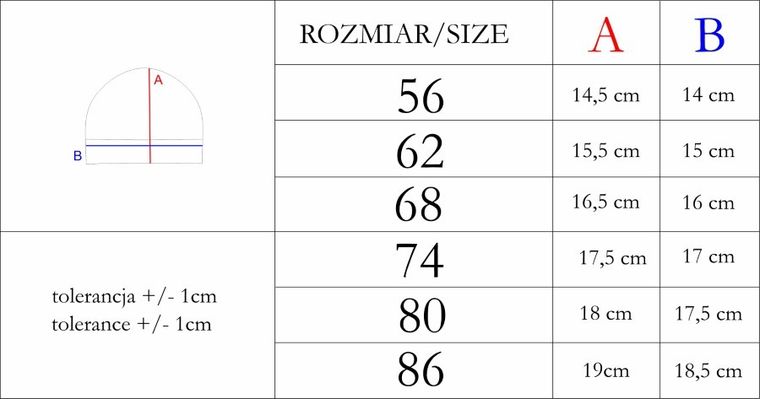 Czapka dziewczęca, biało-czarna, Nicol