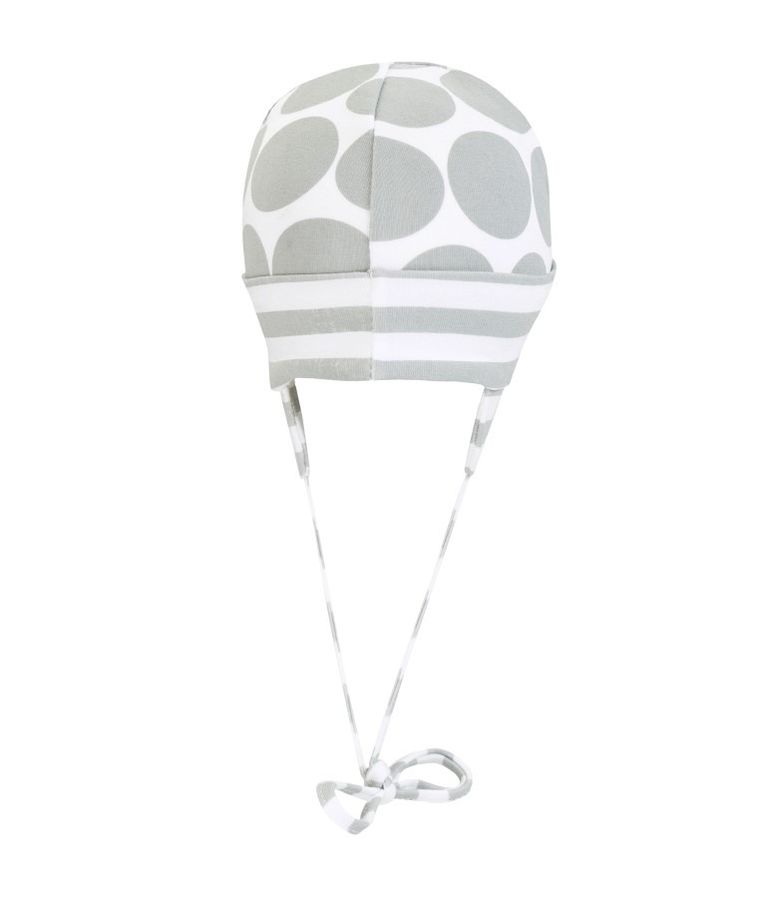 Czapka dziewczęca, biało-szara, Döll